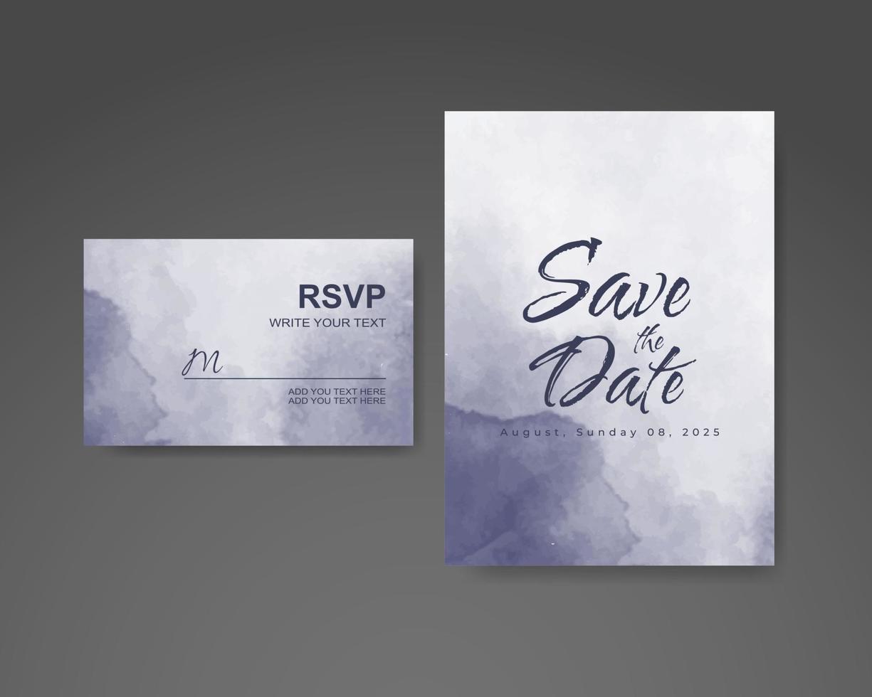 Wedding invitation with abstract watercolor background vector