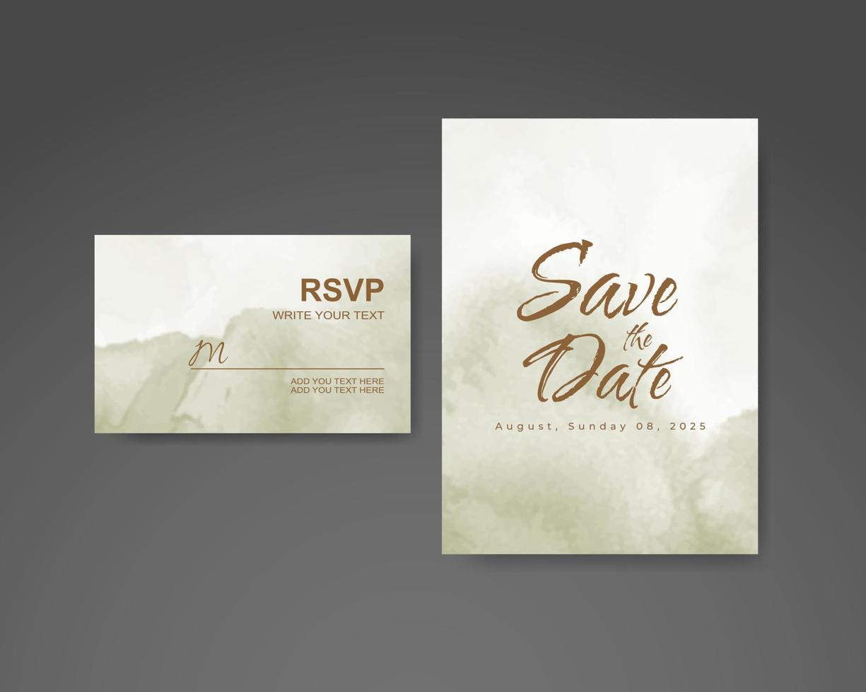 Wedding invitation with abstract watercolor background vector