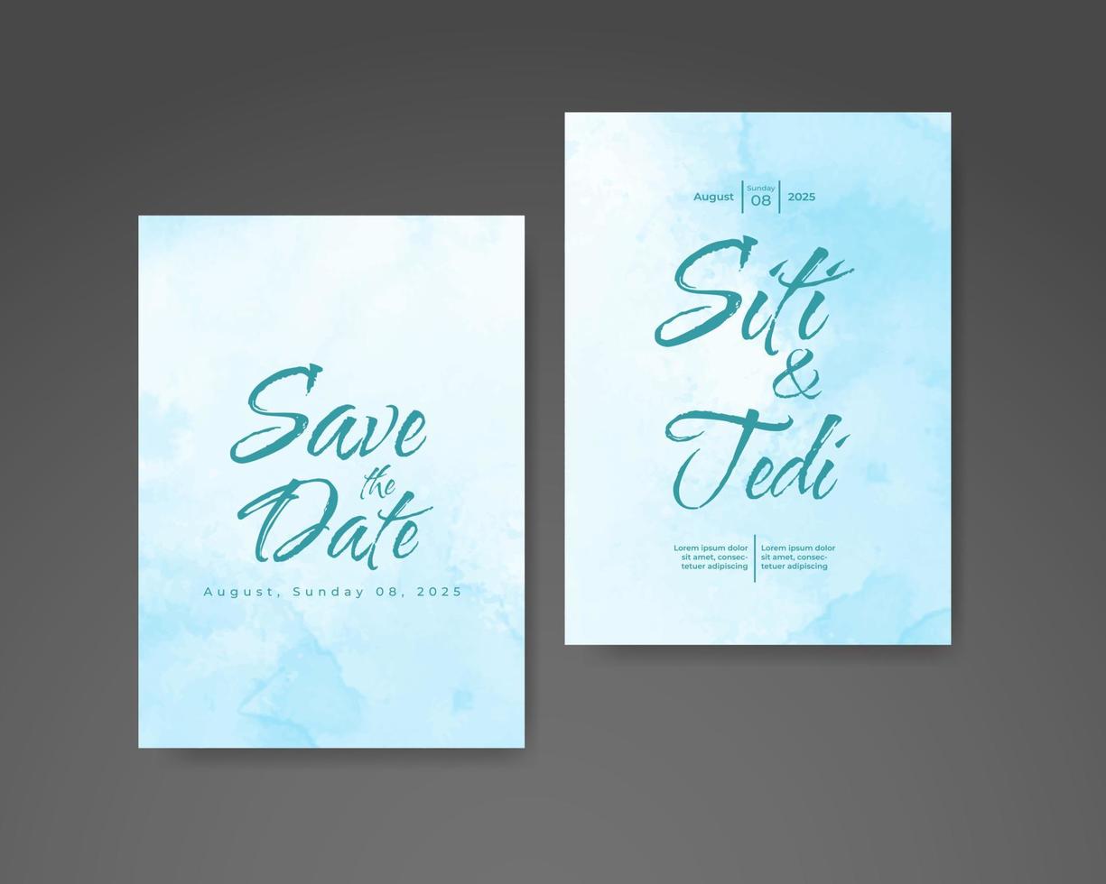 Wedding invitation with abstract watercolor background vector