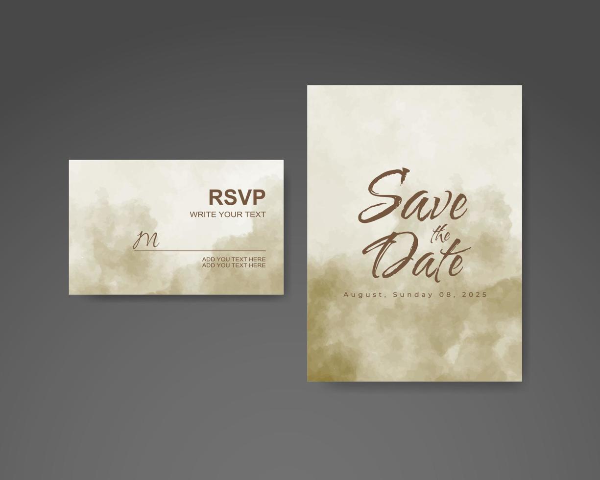 invitación de boda con fondo abstracto de acuarela vector