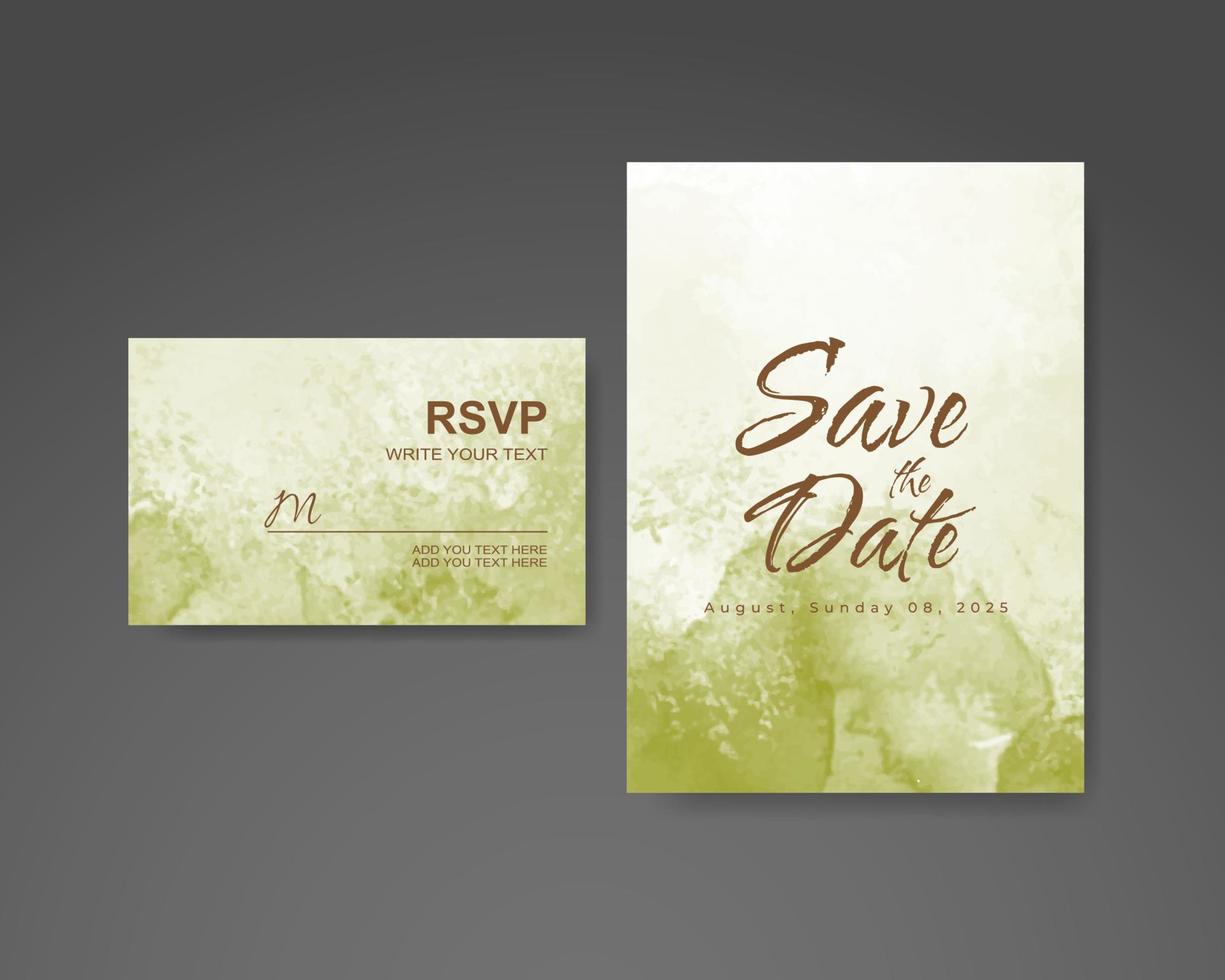 Wedding invitation with abstract watercolor background vector