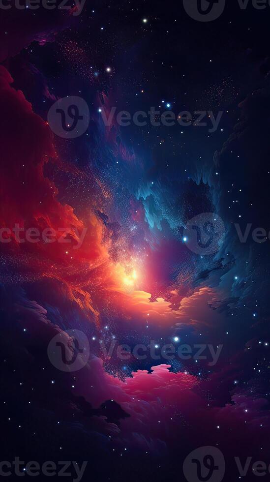 Abstract outer space endless nebula galaxy background. Large view of a colorful dark nebula in space. Cosmic background with bright shining stars, galaxies, and a deep universe. photo