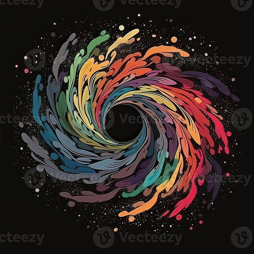 Interplay of vibrant strands of color on the subject of creativity and art. . photo