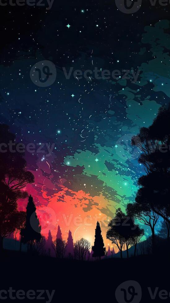 Abstract outer space endless nebula galaxy background. Large view of a colorful dark nebula in space. Cosmic background with bright shining stars, galaxies, and a deep universe. photo