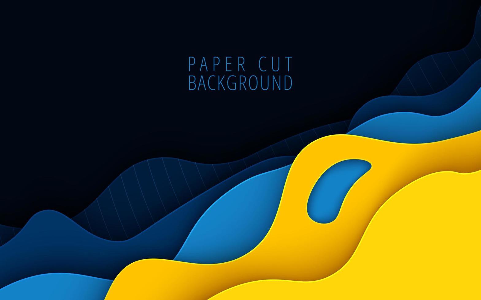 multi capas amarillo Armada ondulado textura 3d corte de papel capas en degradado vector bandera. resumen papel cortar Arte antecedentes diseño para sitio web modelo. topografía mapa concepto o suave origami papel cortar