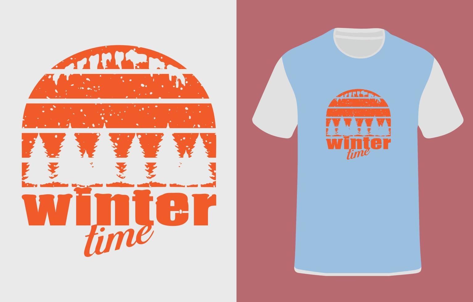 invierno hora t camisa diseño. vector