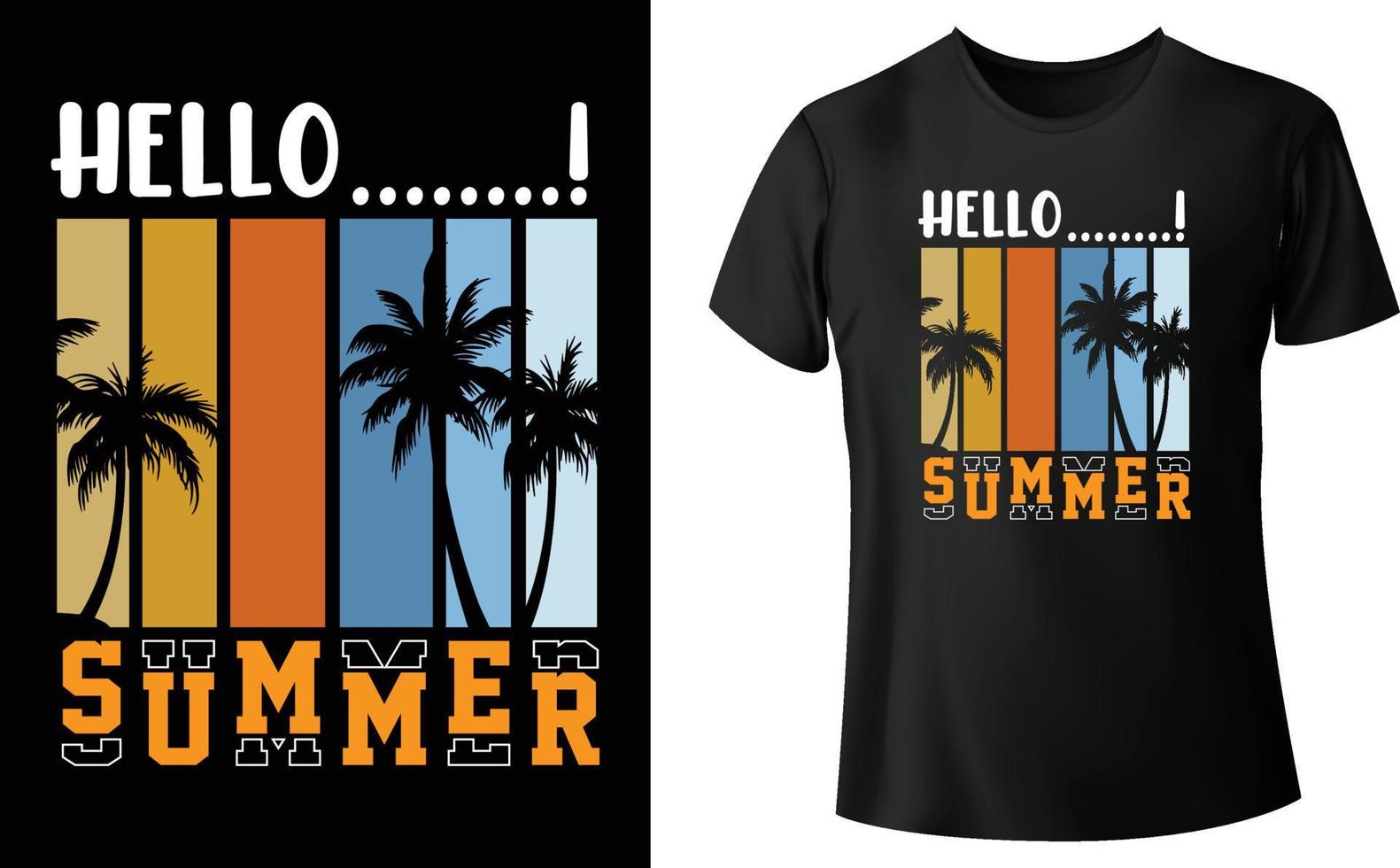 Hola verano verano camiseta diseño vector