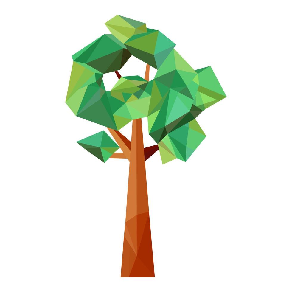 Abstract low poly tree icon isolated. Geometric polygonal style. 3d low poly. vector