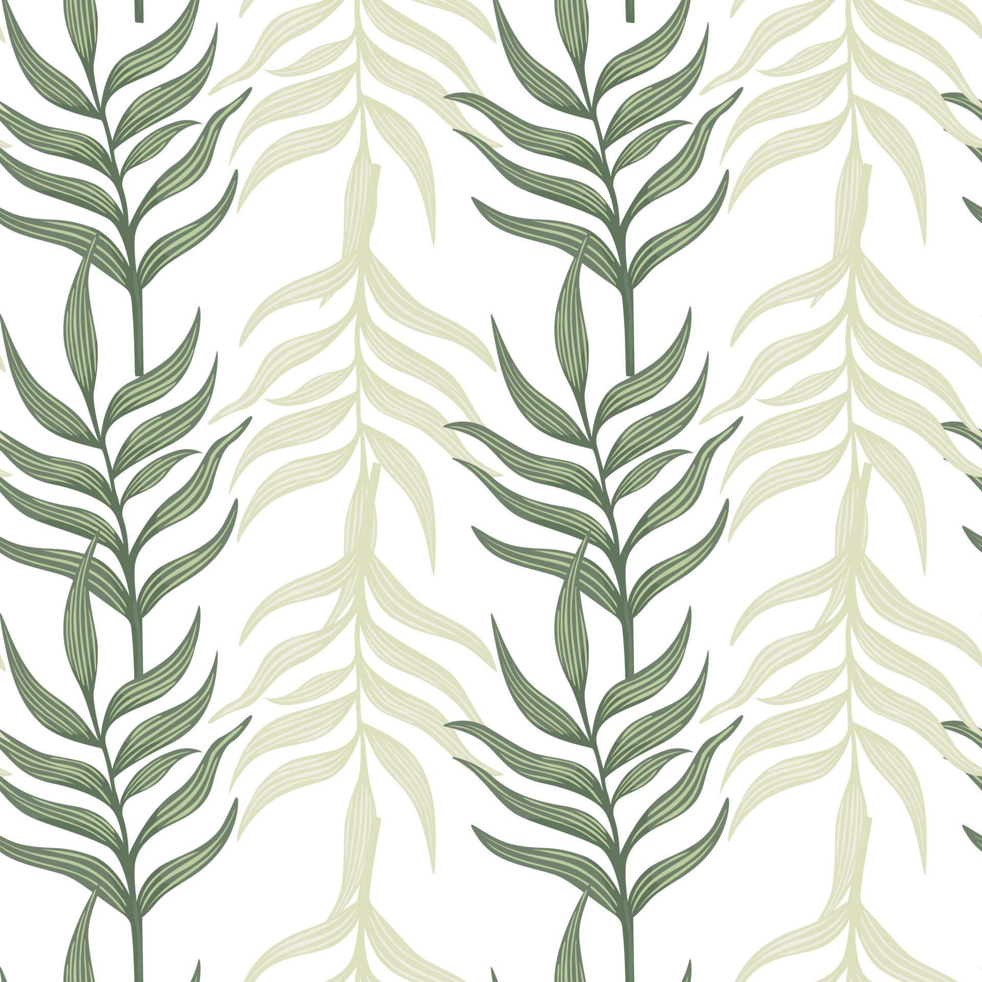 Fern leaf wallpaper. Abstract exotic plant seamless pattern. Tropical