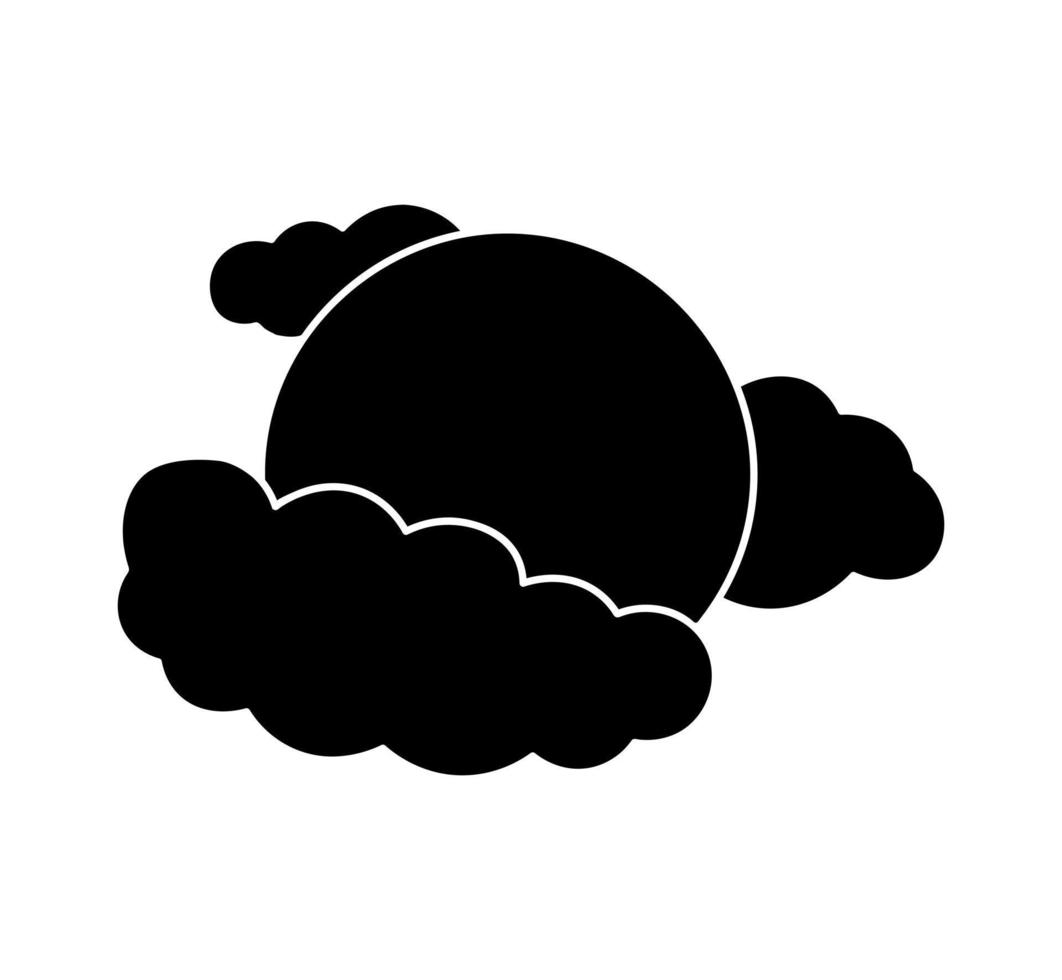 Moon and clouds icon vector