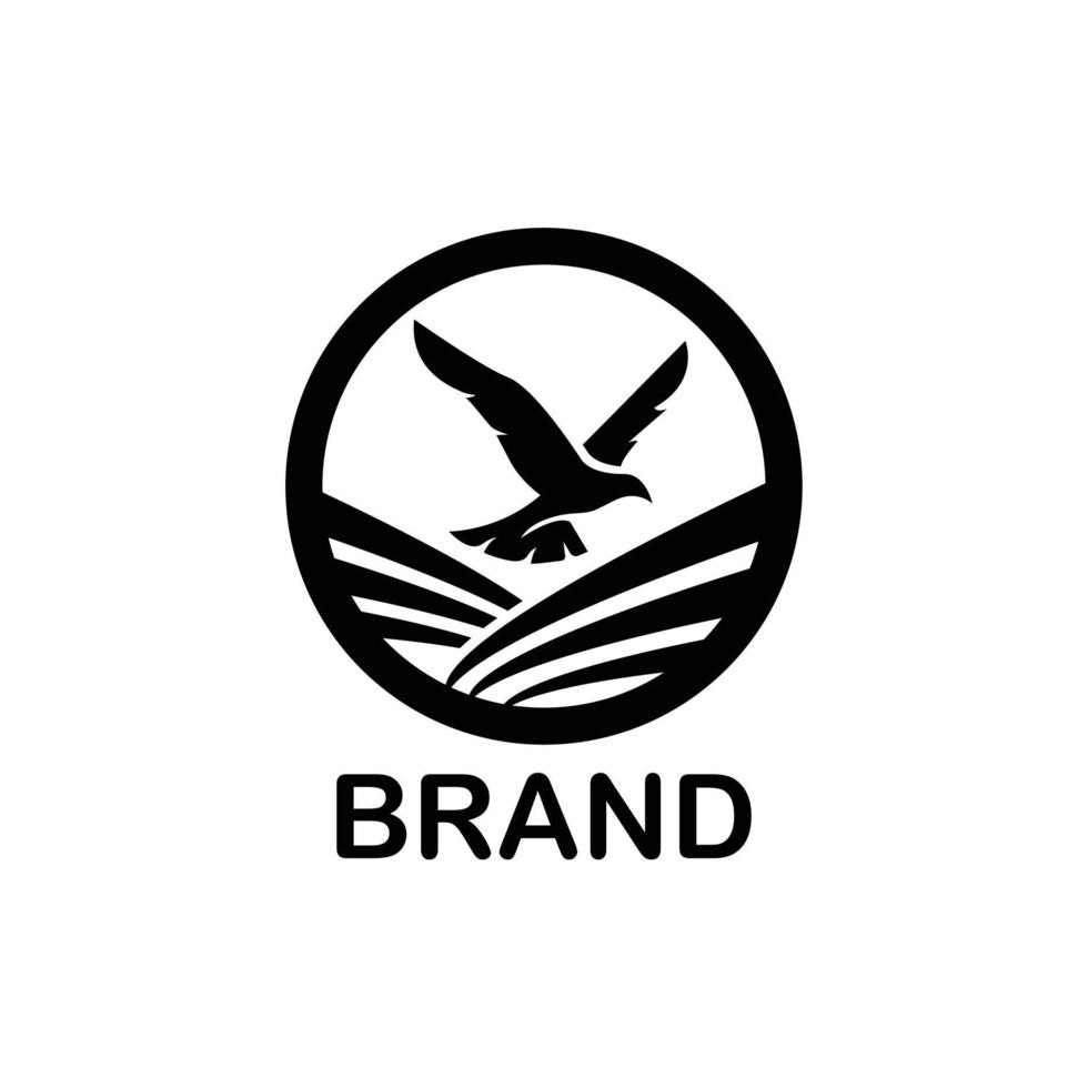 vector bird logo inside the circle, for the icon