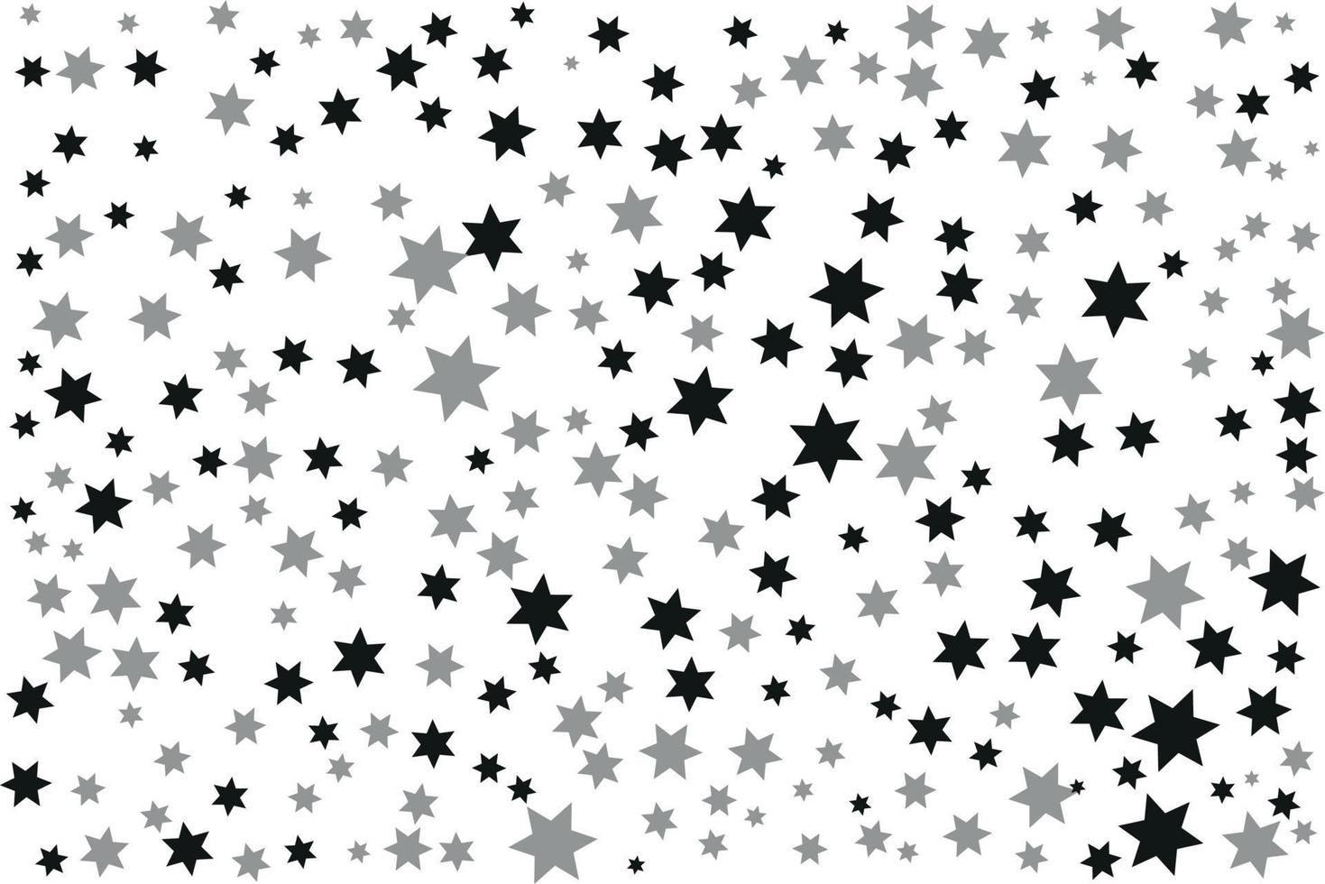 white background of monochrome, black and gray stars vector