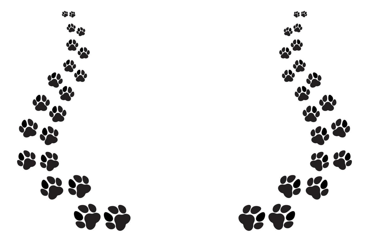 Paws background with copy space on white background vector