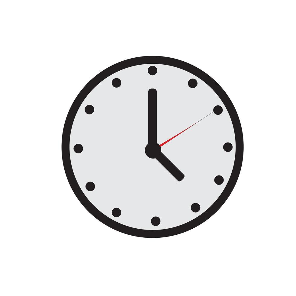 clock vector flat illustration isolated on white background