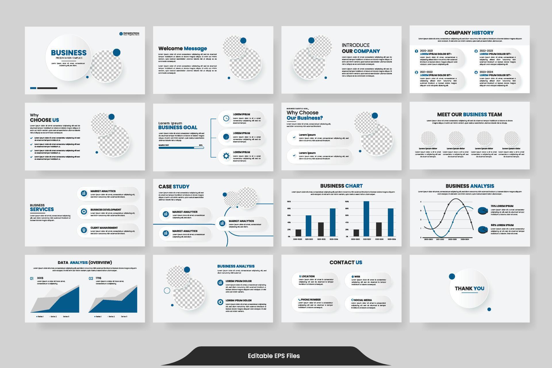 Vector business powerpoint presentation slides template green color ...