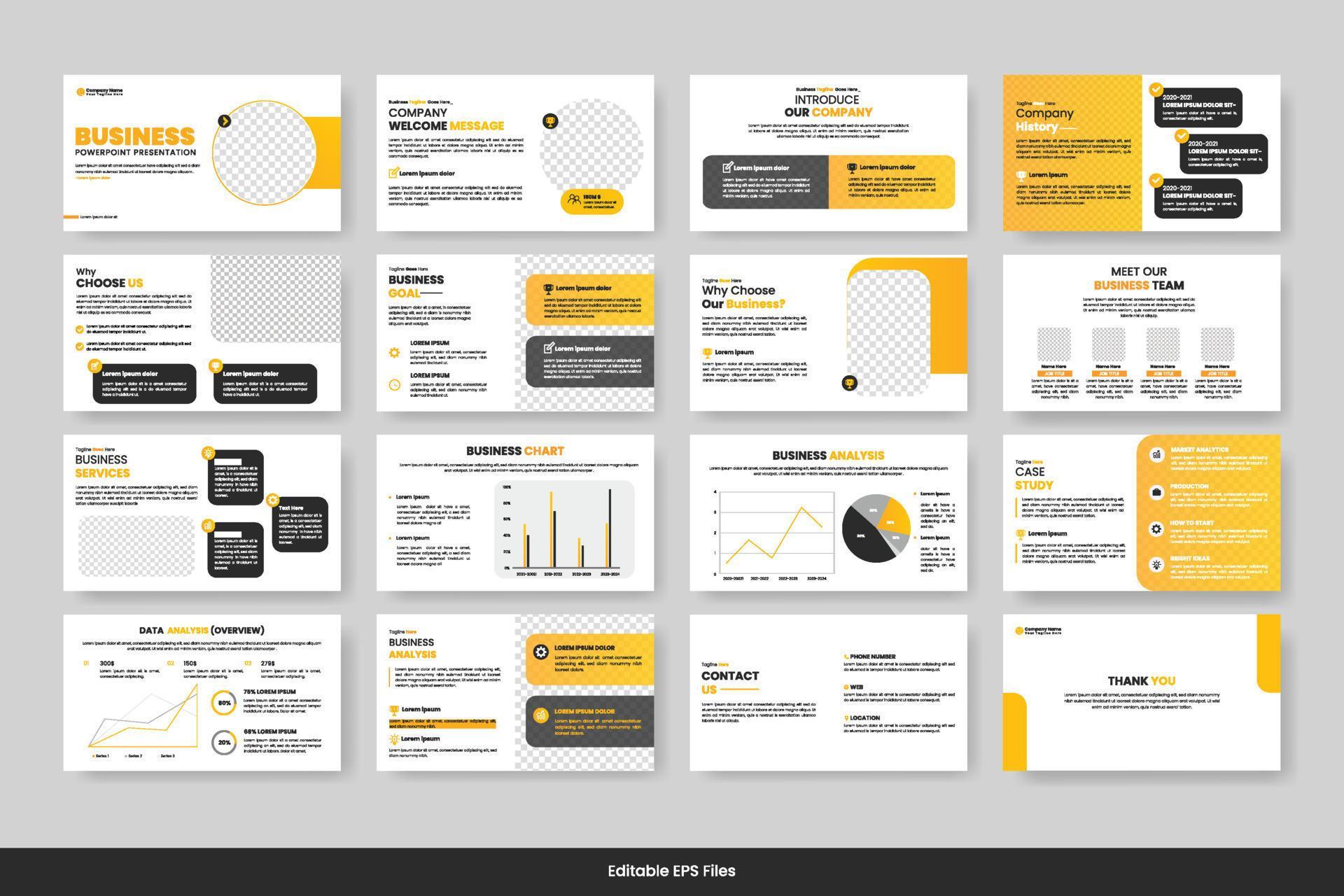 Vector business powerpoint presentation slides template green color ...
