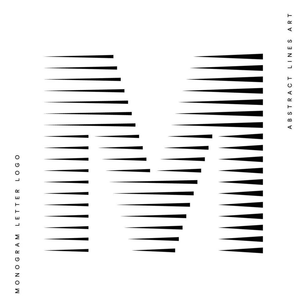 Monogram logo letter m lines abstract modern art vector