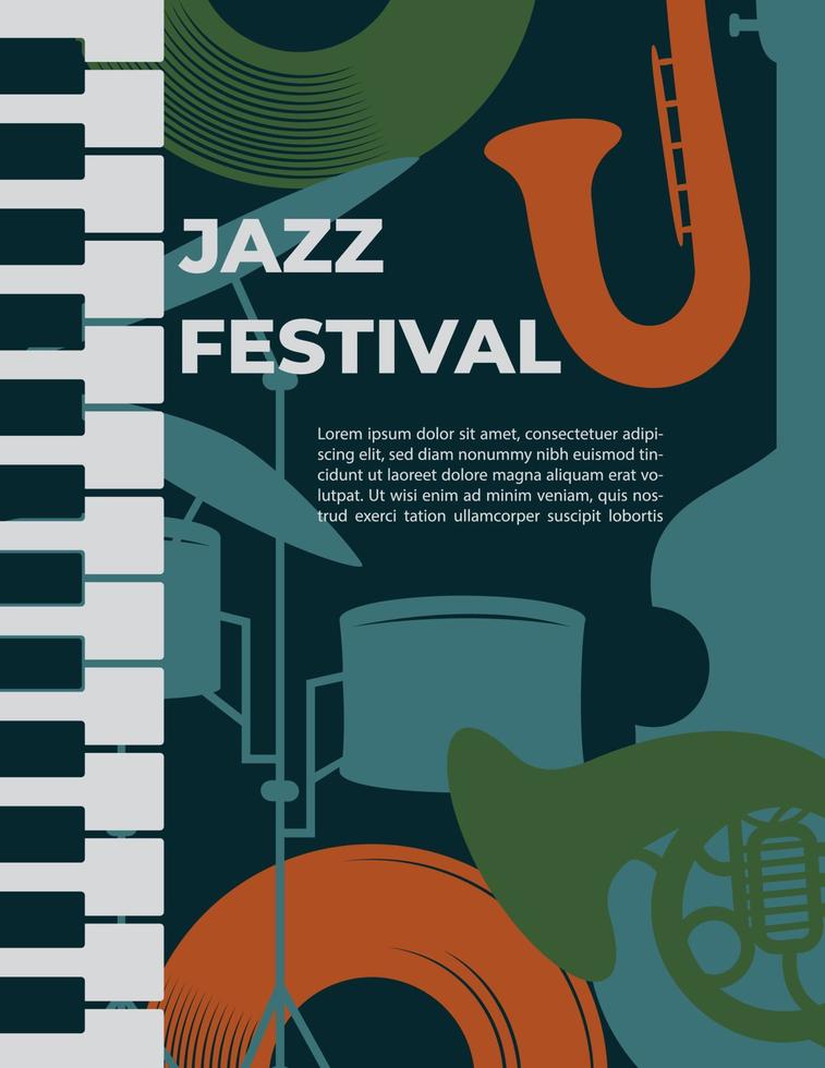 cartel del festival de jazz vector