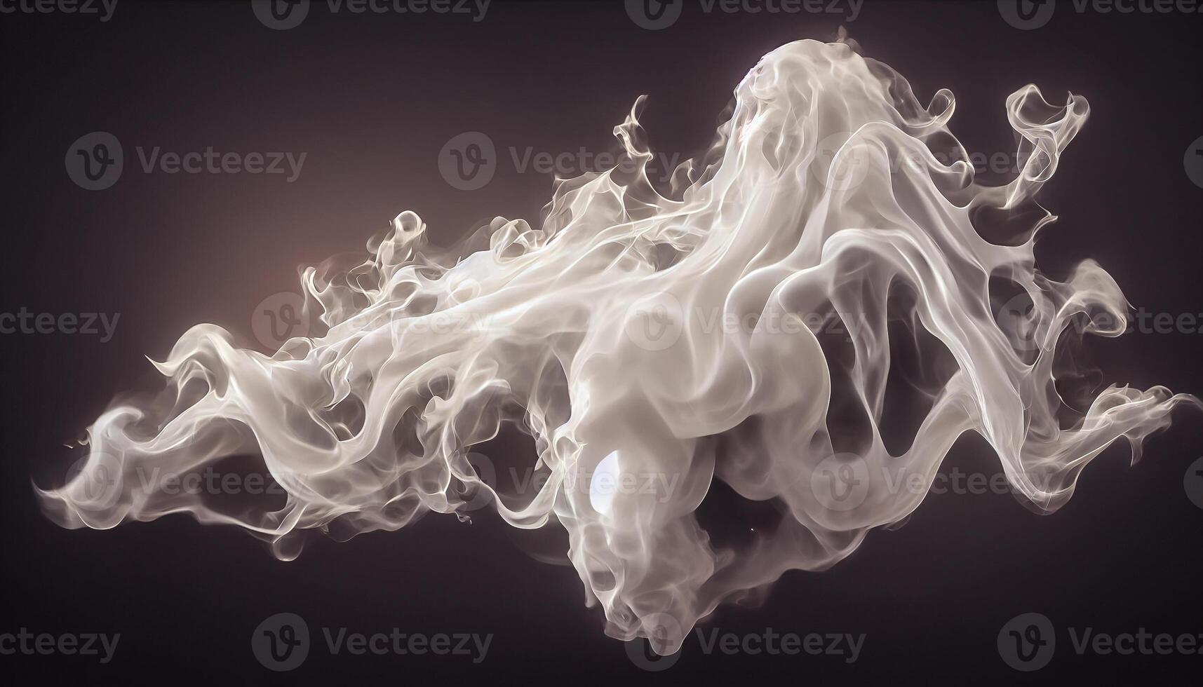 illustration of White curve fog, smoke, clouds, fire and dark background with spotlight. Abstract illustration art. Pattern texture, use for ad, poster and template, business.Digital art photo