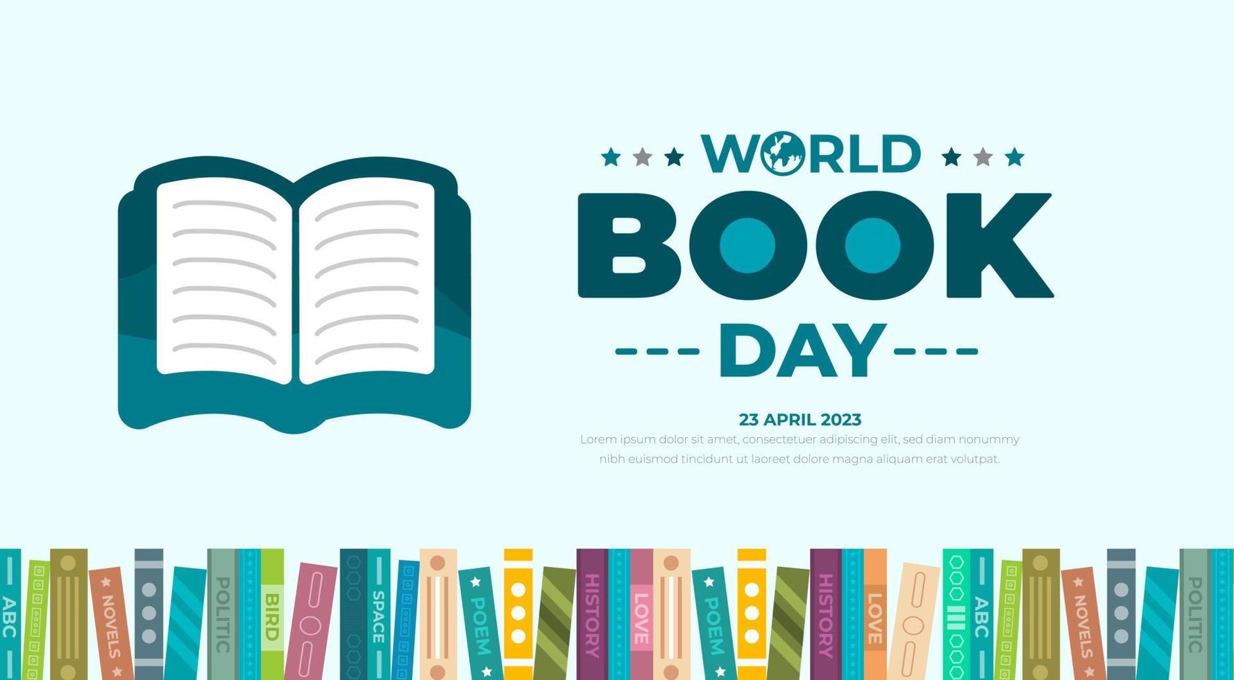 World Book Day background or banner design template. vector