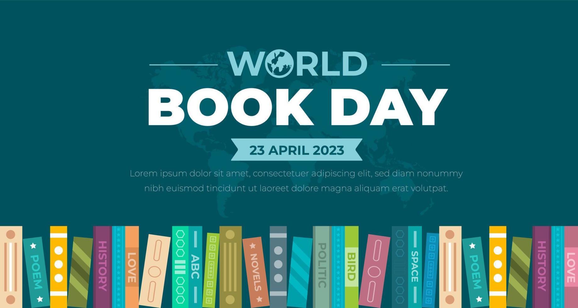 World Book Day background or banner design template. vector