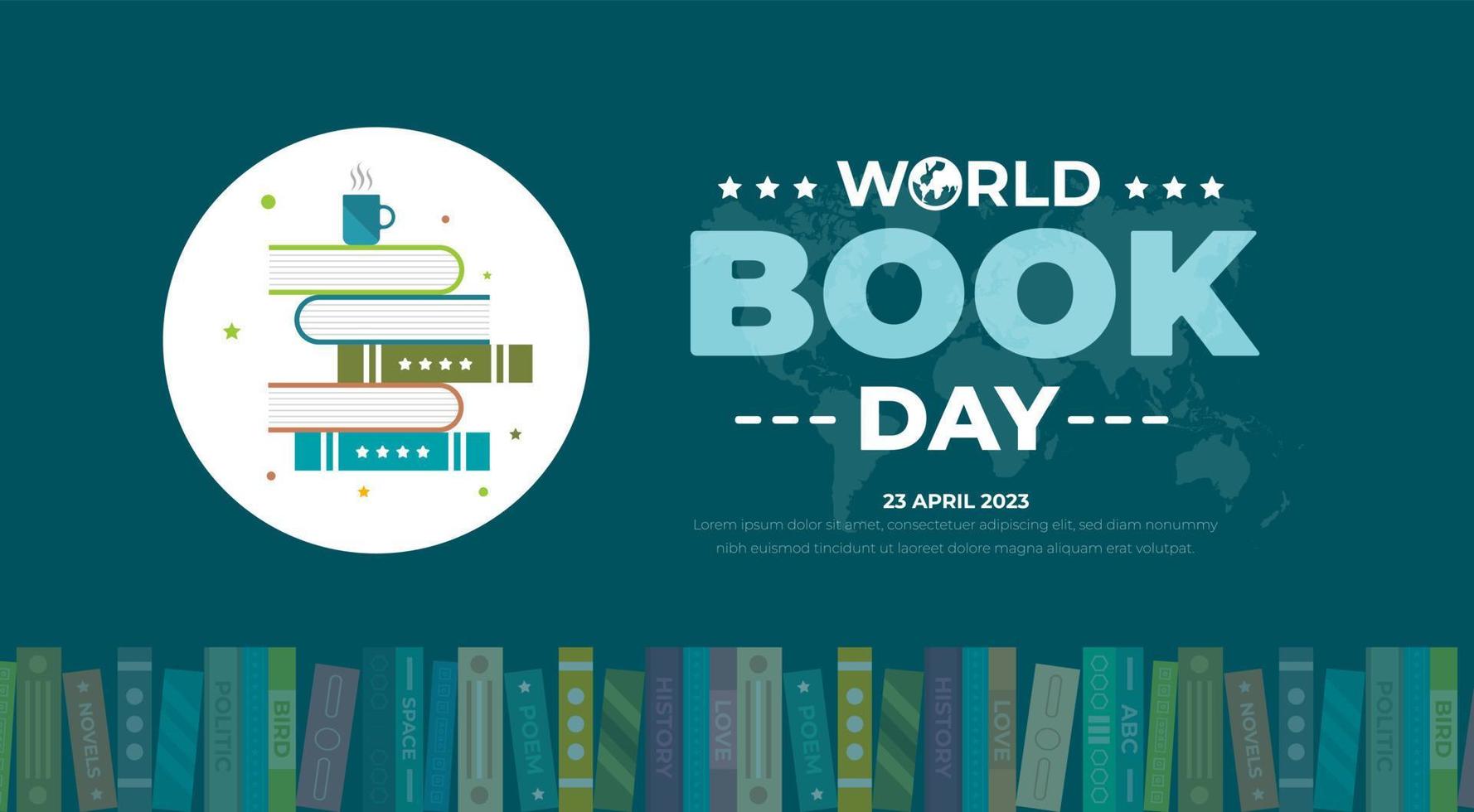 World Book Day background or banner design template. vector