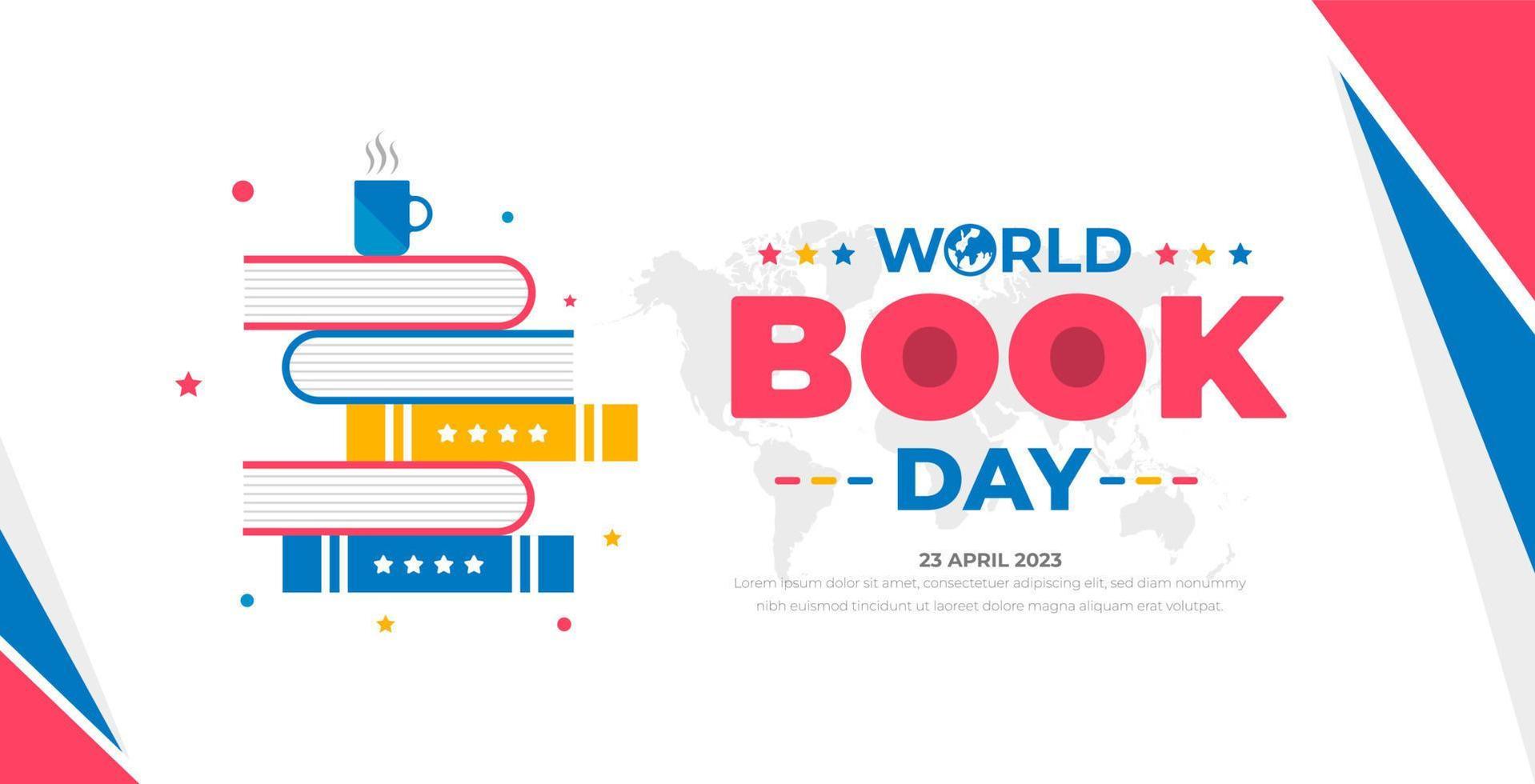 World Book Day background or banner design template. vector