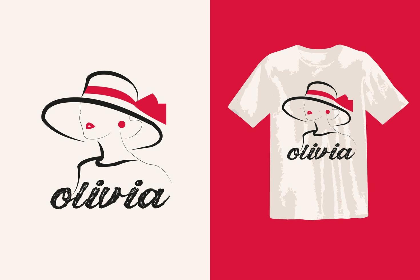 olivia fashion logo t shirt design vector