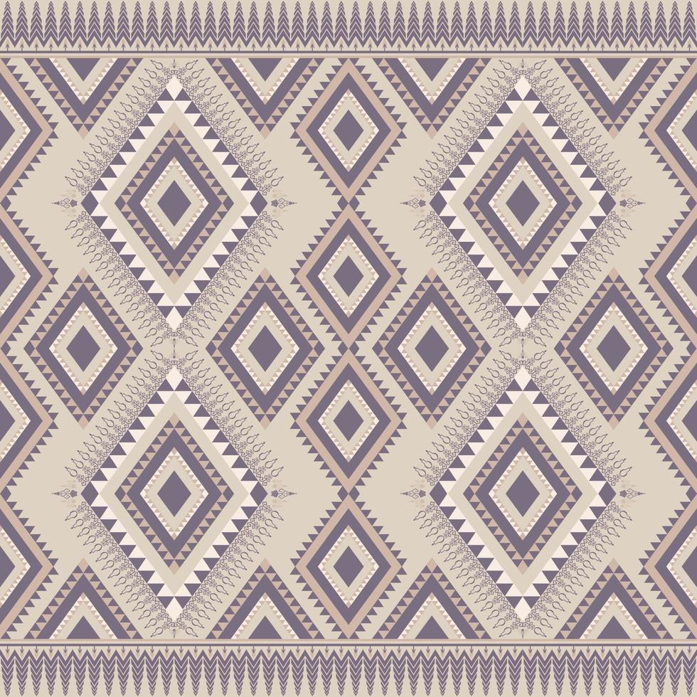 Ethnic folk geometric seamless pattern in brown tone in vector illustration design for fabric, mat, carpet, scarf, wrapping paper, tile and more