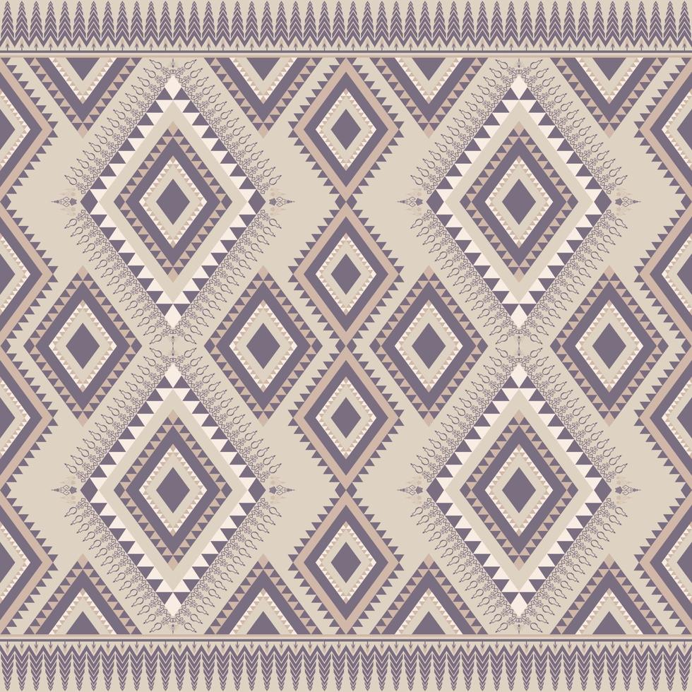 Ethnic folk geometric seamless pattern in brown tone in vector illustration design for fabric, mat, carpet, scarf, wrapping paper, tile and more