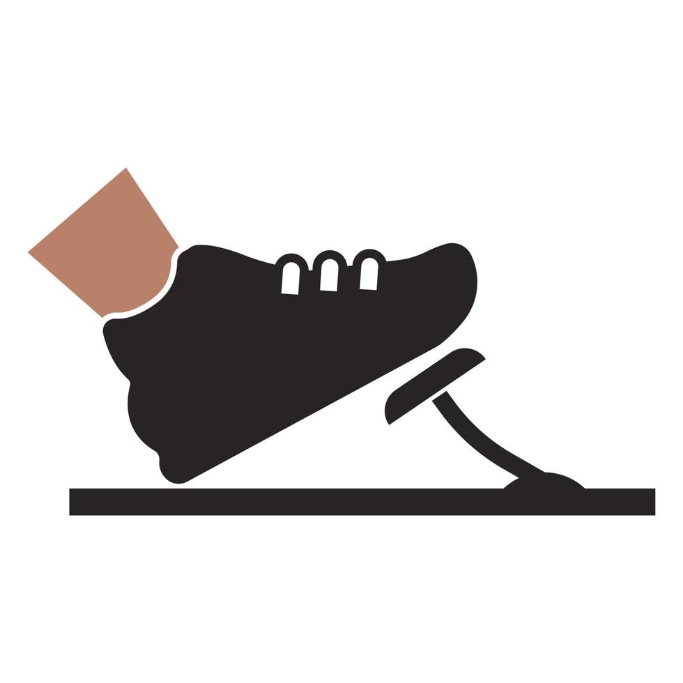 Foot in the Boot Presses Gas or Brake Pedal icon vector