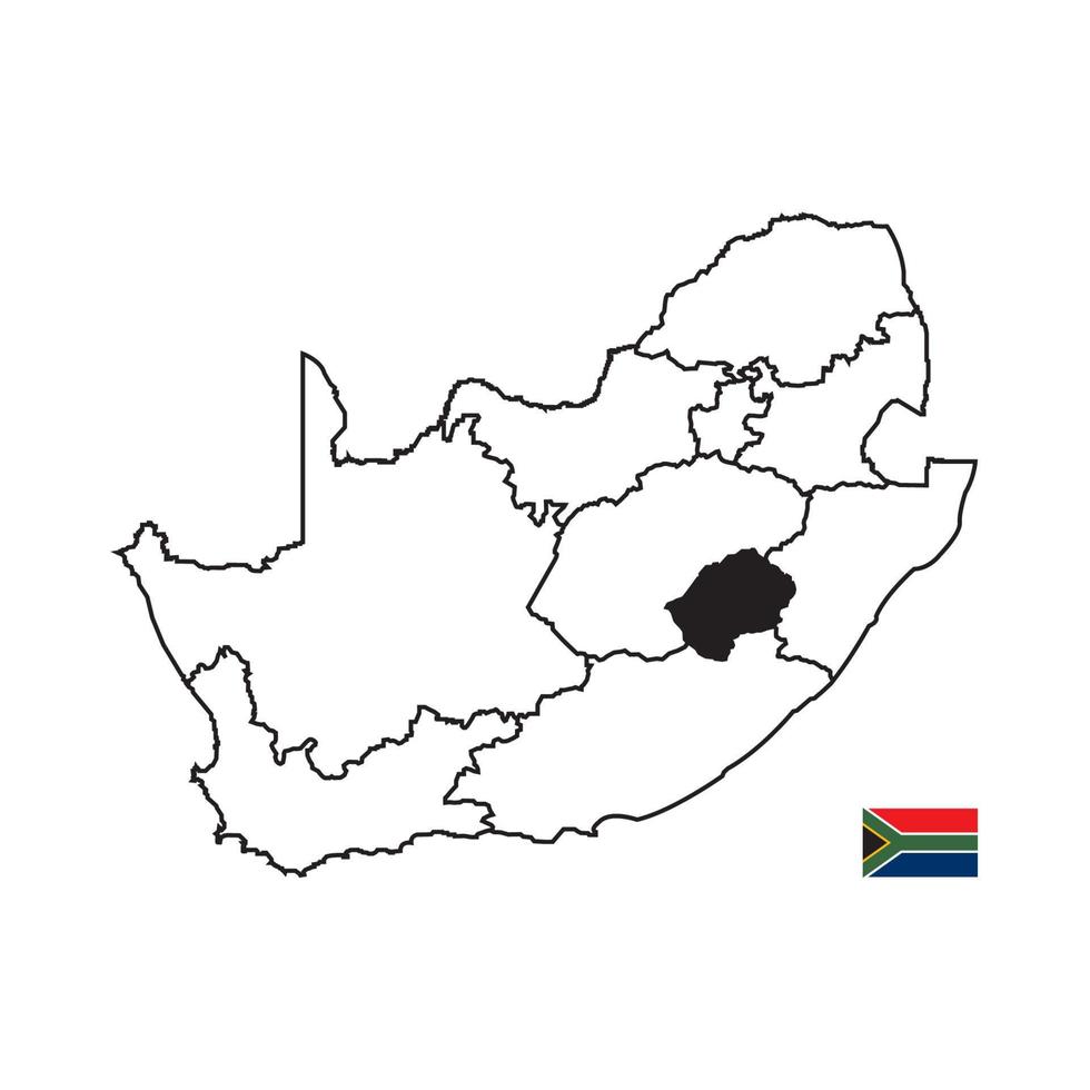 sur África mapa icono vector