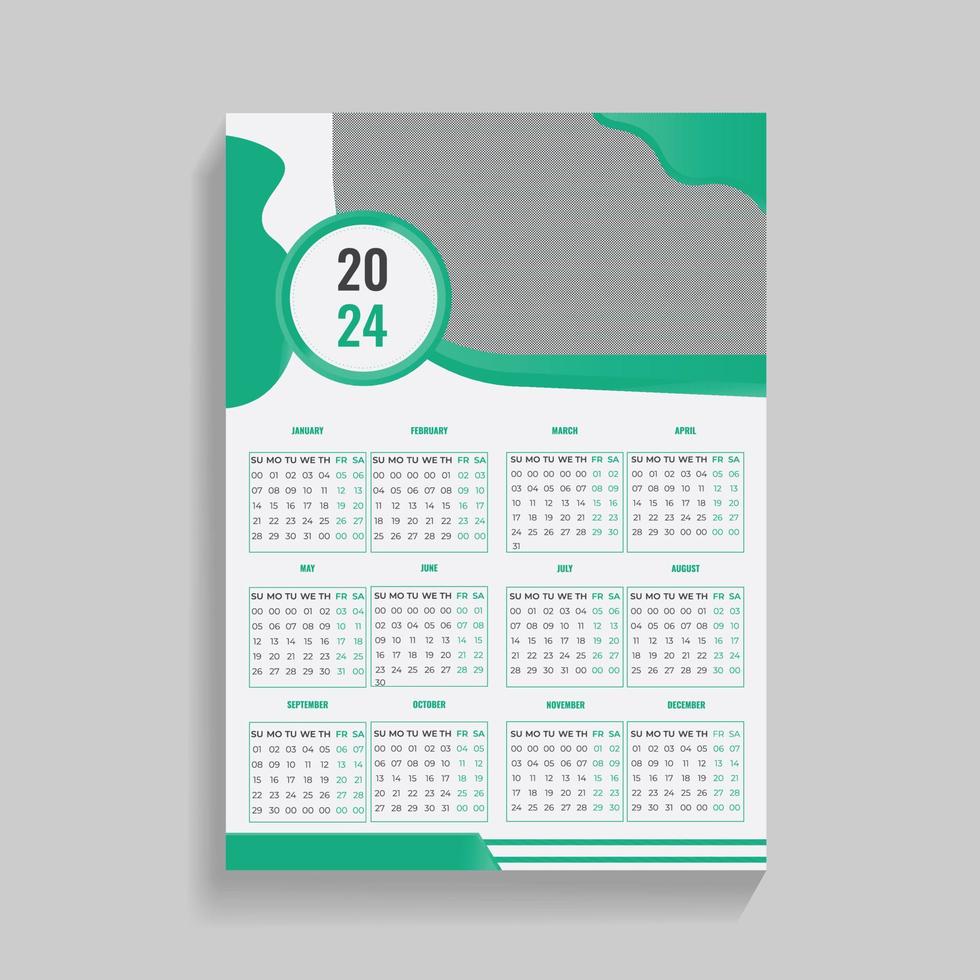 creative 2024 wall calendar design template vector