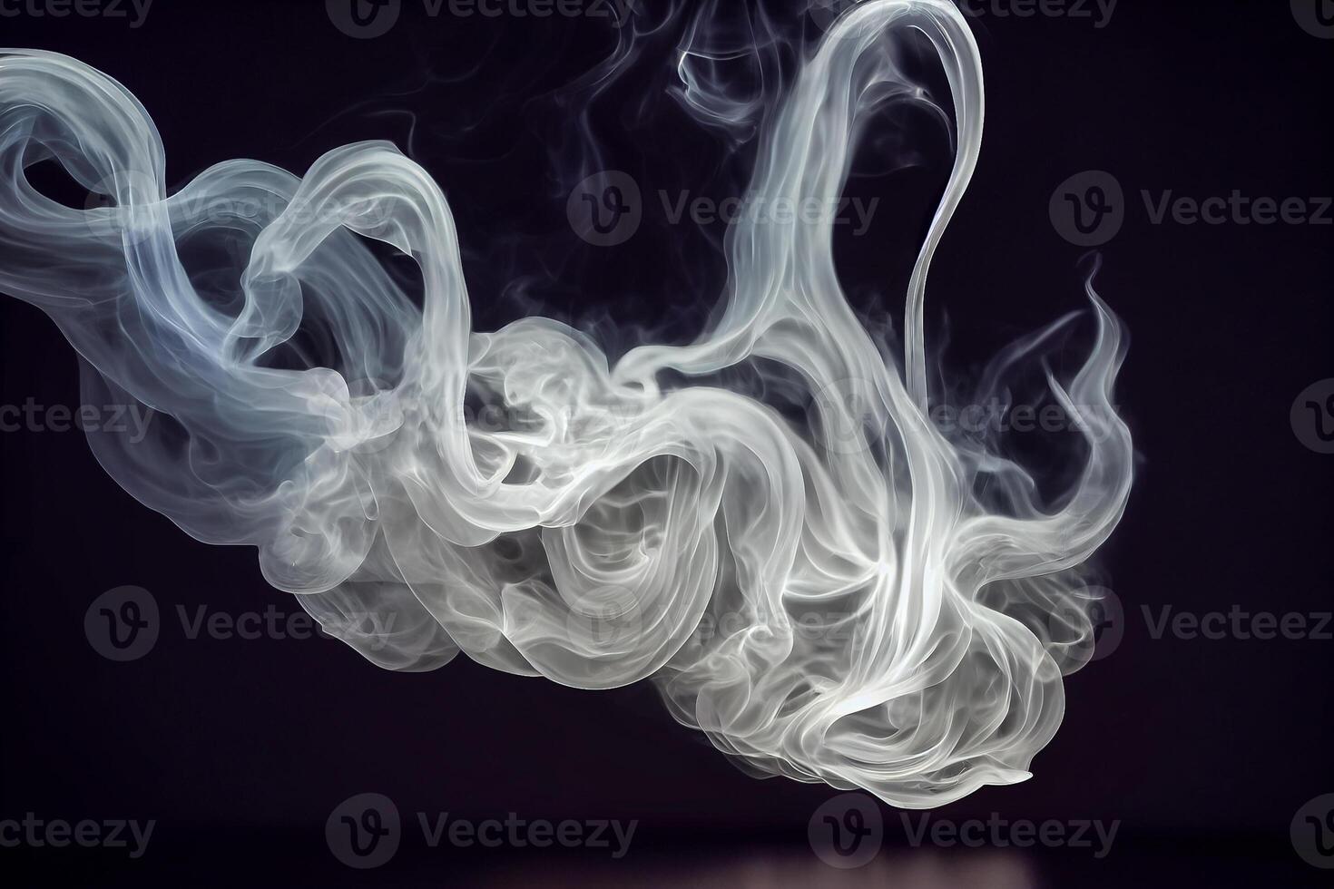 illustration of White curve fog, smoke, clouds, fire and dark background with spotlight. Abstract illustration art. Pattern texture, use for ad, poster and template, business.Digital art photo