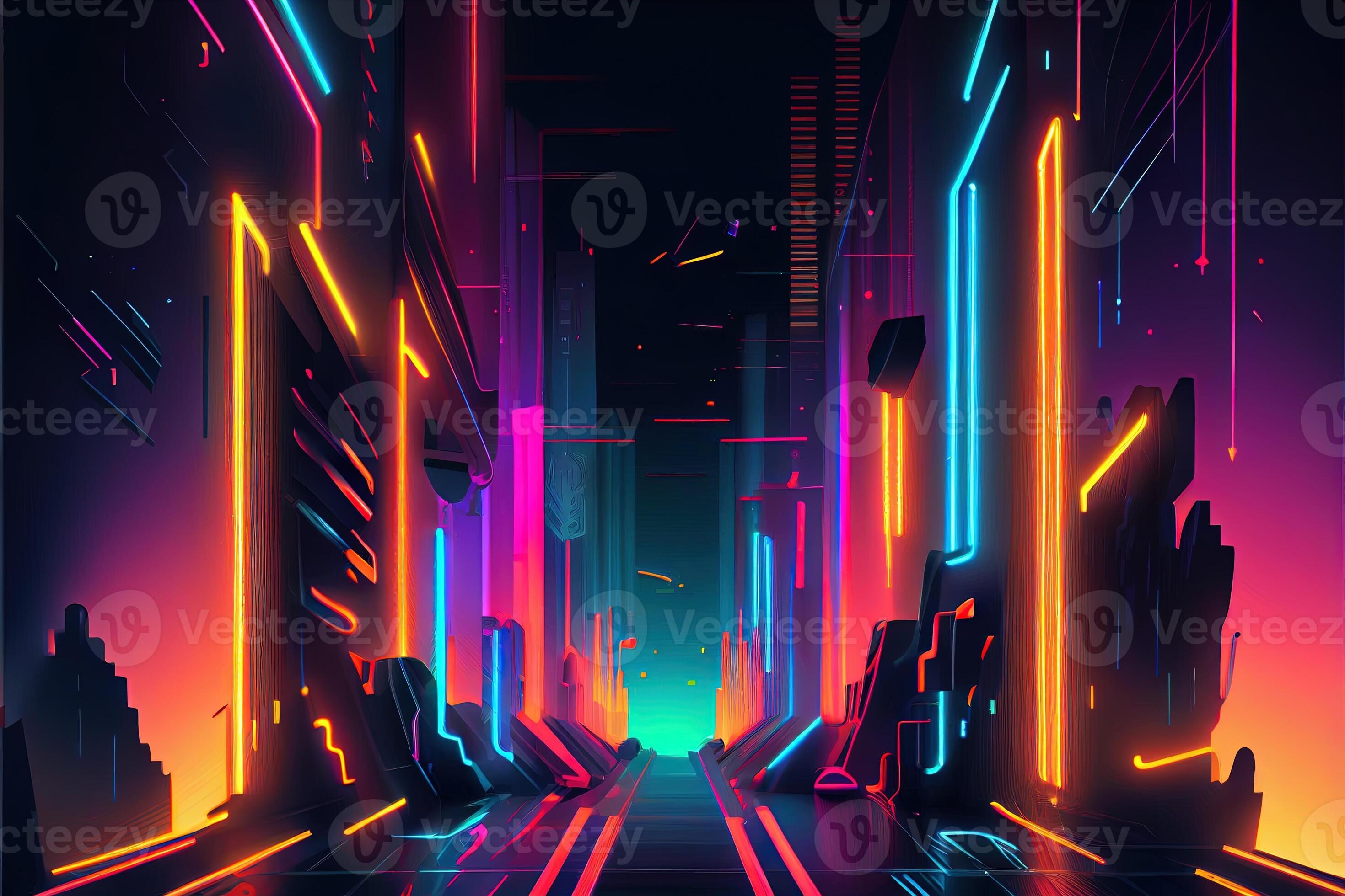 Premium AI Image  Cyberpunk Style Game Art Wallpaper Background