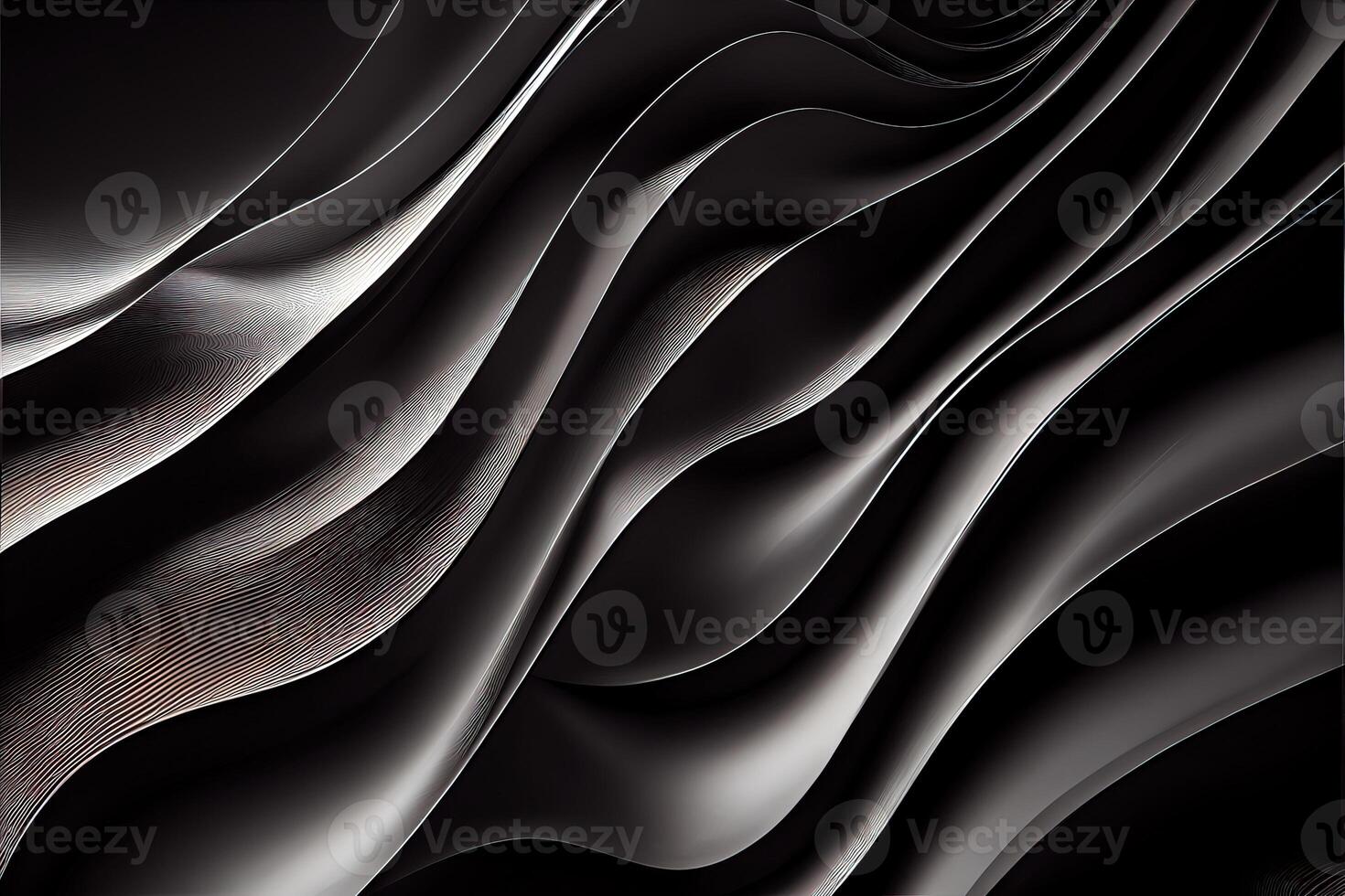 illustration of black wavy abstract layer as panorama background, gain and metal photo
