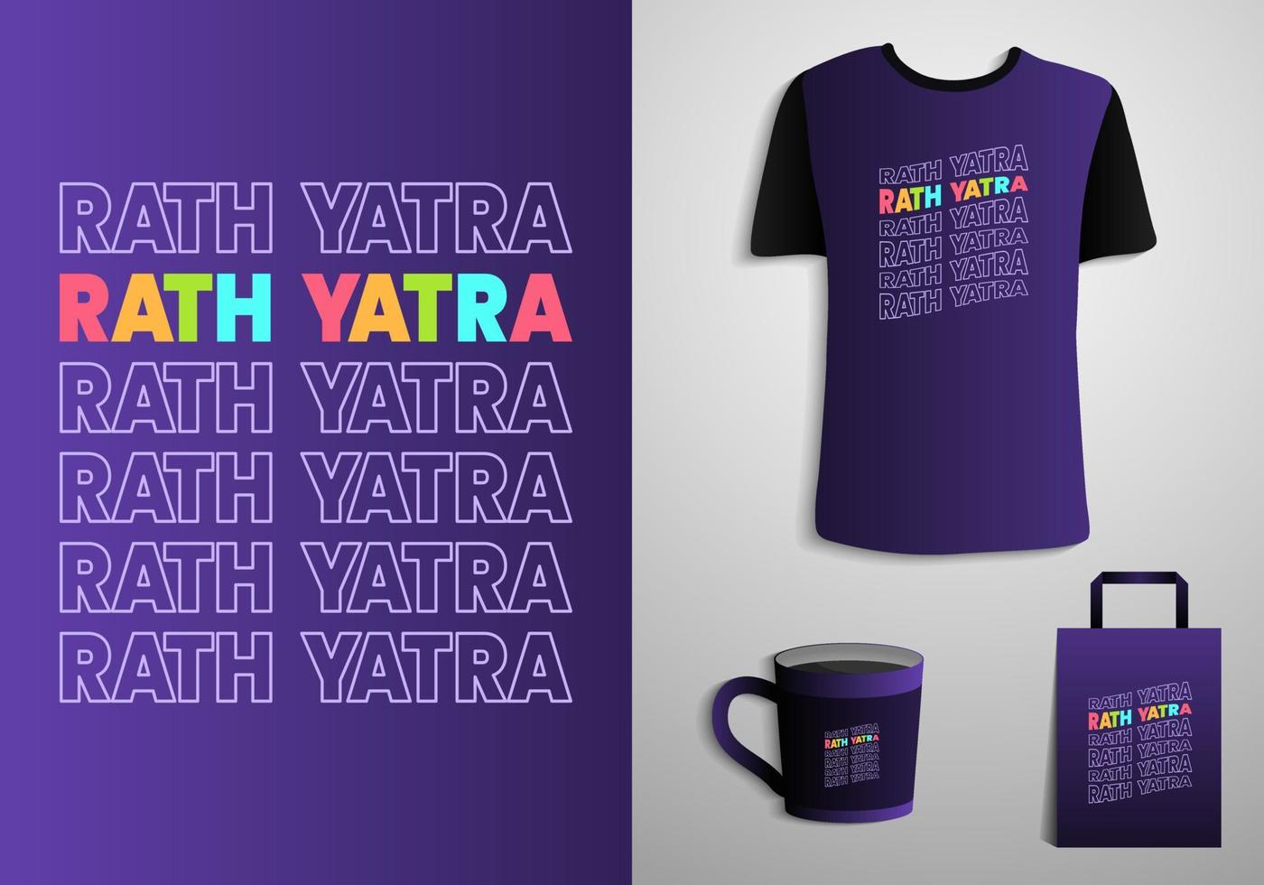 rath yatra tipografía póster, camiseta, taza, totalizador bolsa, mercancías impresión diseño. imprimible vector ilustración