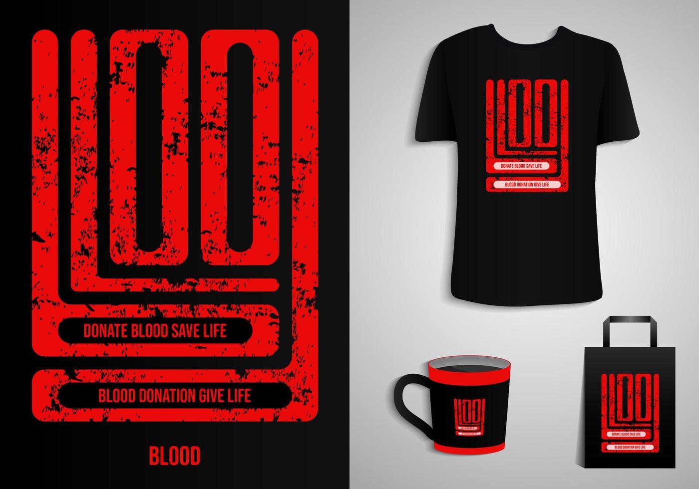 World blood donor day. Typography Poster, T-shirt, Mug, Tote bag, Merchandise print design. Printable Vector Illustration