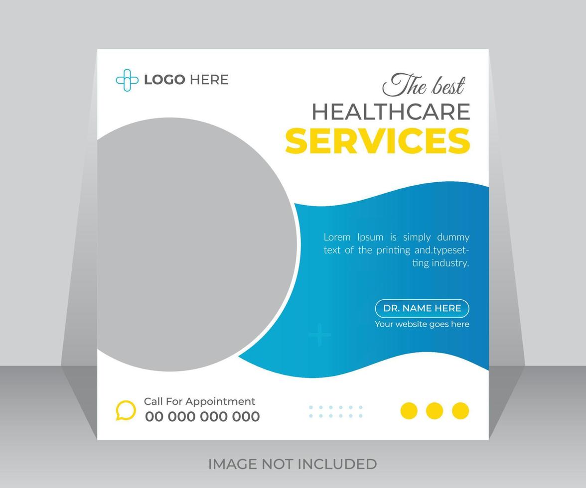 Healthcare consultant banner or square flyer social media post template design vector