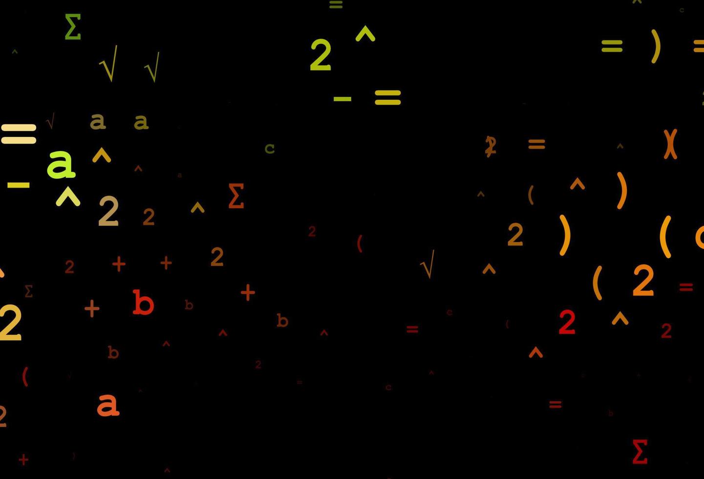 Dark Green, Red vector texture with mathematic symbols.