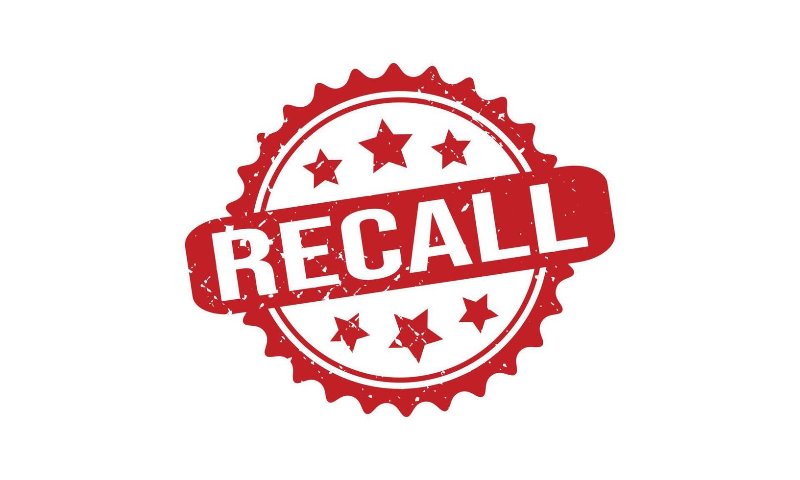 Recall Rubber Stamp. Recall Grunge Stamp Seal Vector Illustration