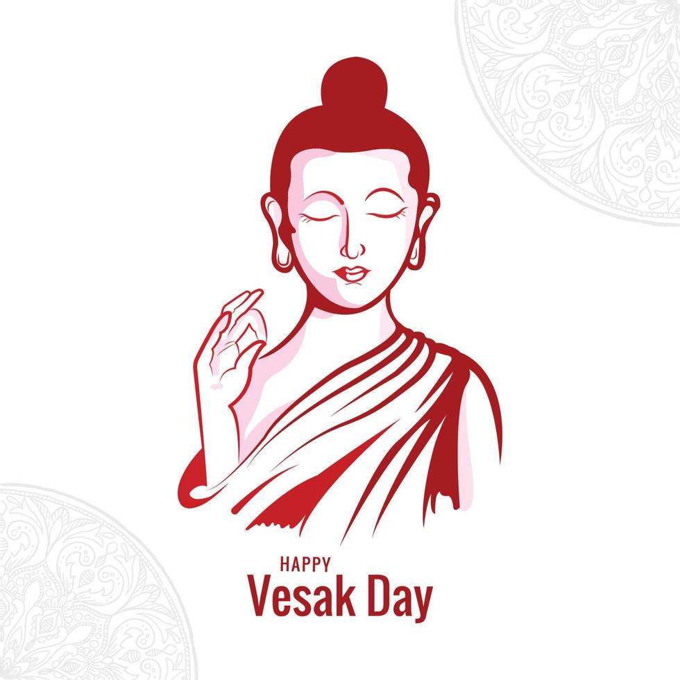 Illustration for happy vesak day card background vector