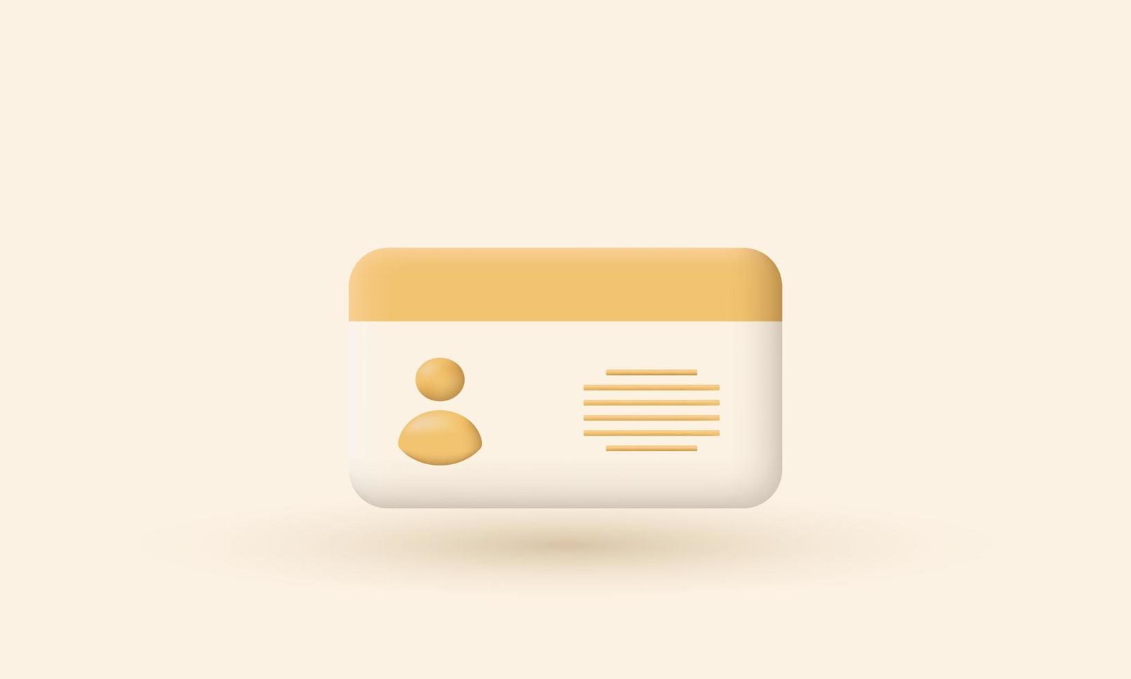 unique 3d realistic cartoon Driver license icon trendy modern style object symbols isolated on background vector