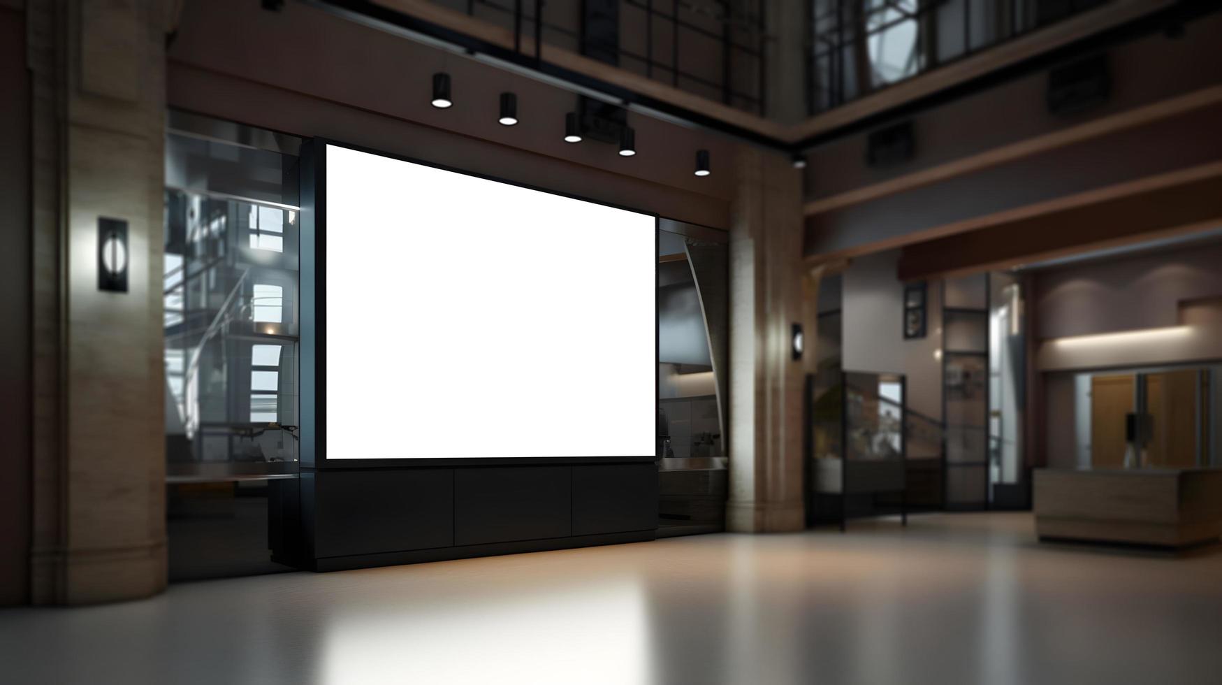 Blank outdoor indoor Event advertisment screen for marketing purpose, Empty LED screen for event advertisment, white LED screen mockup photo