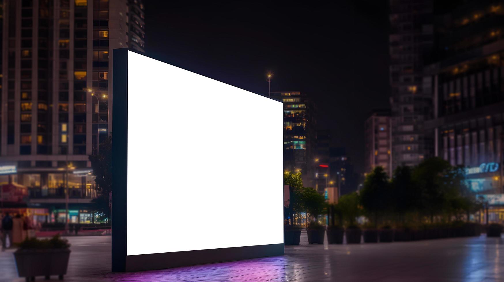 Blank outdoor Event advertisment screen for marketing purpose, Empty LED screen for event advertisment, white LED screen mockup photo