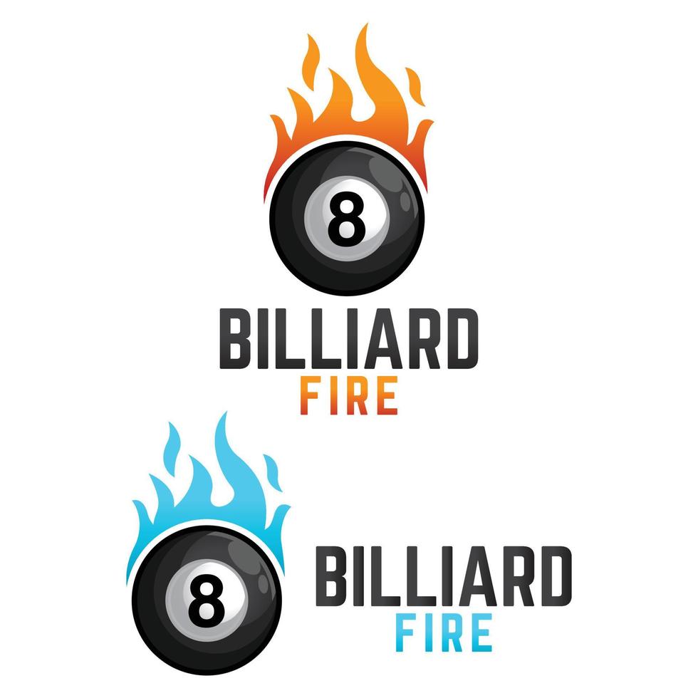 Modern vector flat design simple minimalist logo template of fire billiard vector for brand, emblem, label, badge. Isolated on white background.