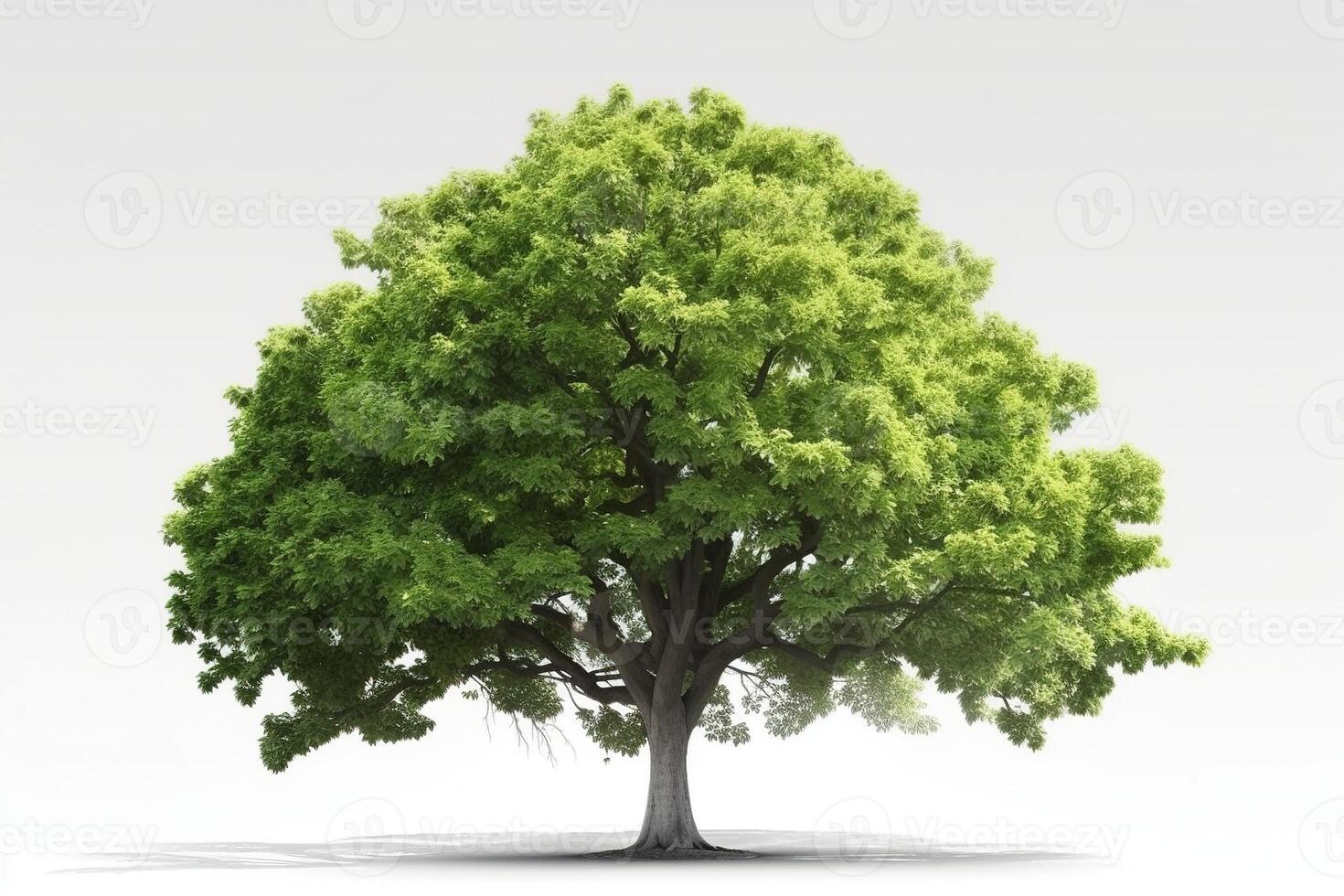 árbol aislado en blanco antecedentes. ai generado foto