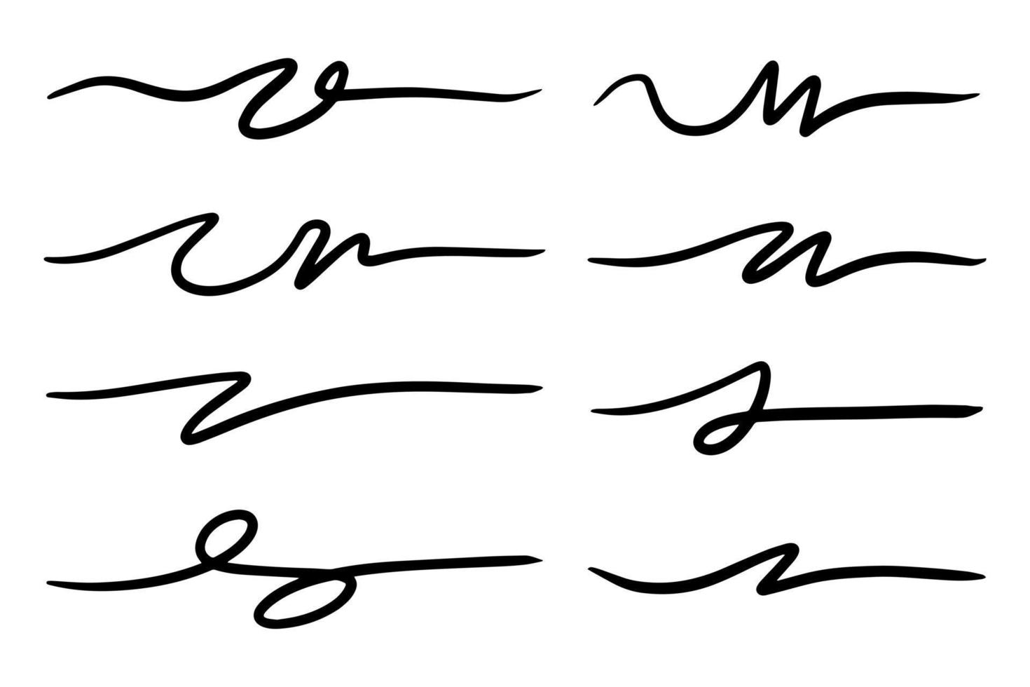 strokes, underlines, highlighter marker strokes, wave brush marks. vector