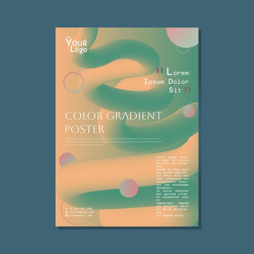 Green Orange Gradient Poster Design Template vector