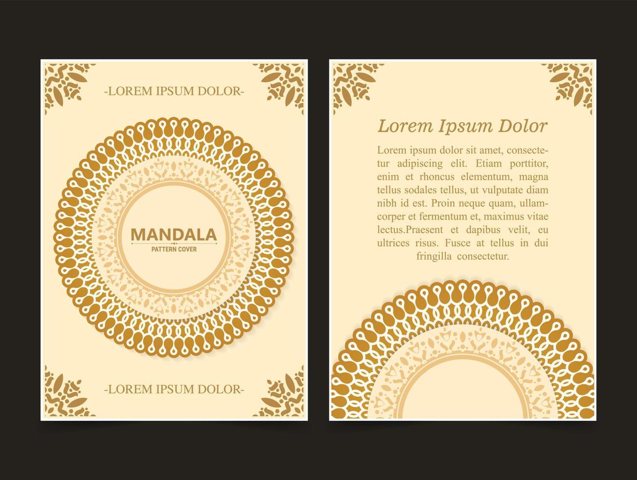 luxury cover background with mandala texture vector